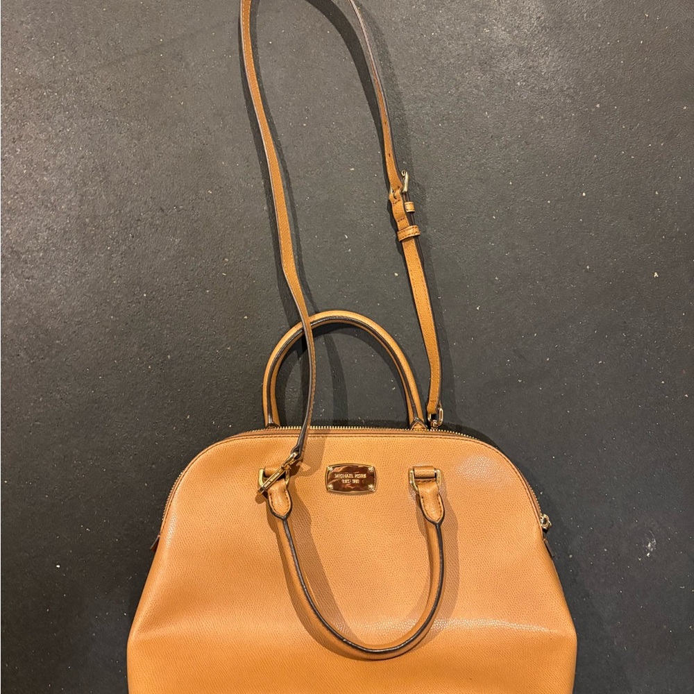 Michael Kors Tan Satchel with Gold Hardware